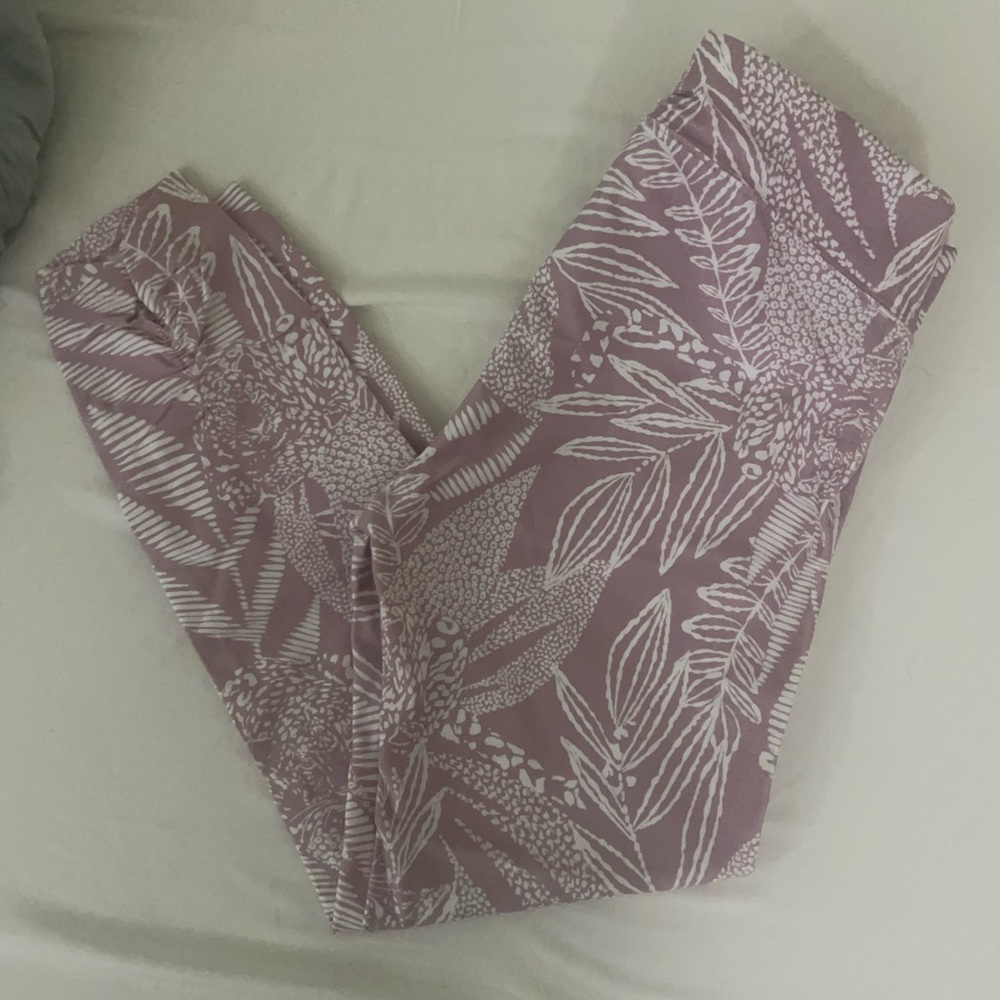 Calvin Klein Dusty Mauve Botanical Print Leggings